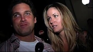 Cuties getting interviewed in a night club