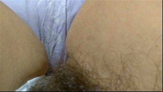 Was That a Small Fart? Omg! Very Hairy Pussy Slut Camgirl Pulls Modest White Panties to Side & Farts